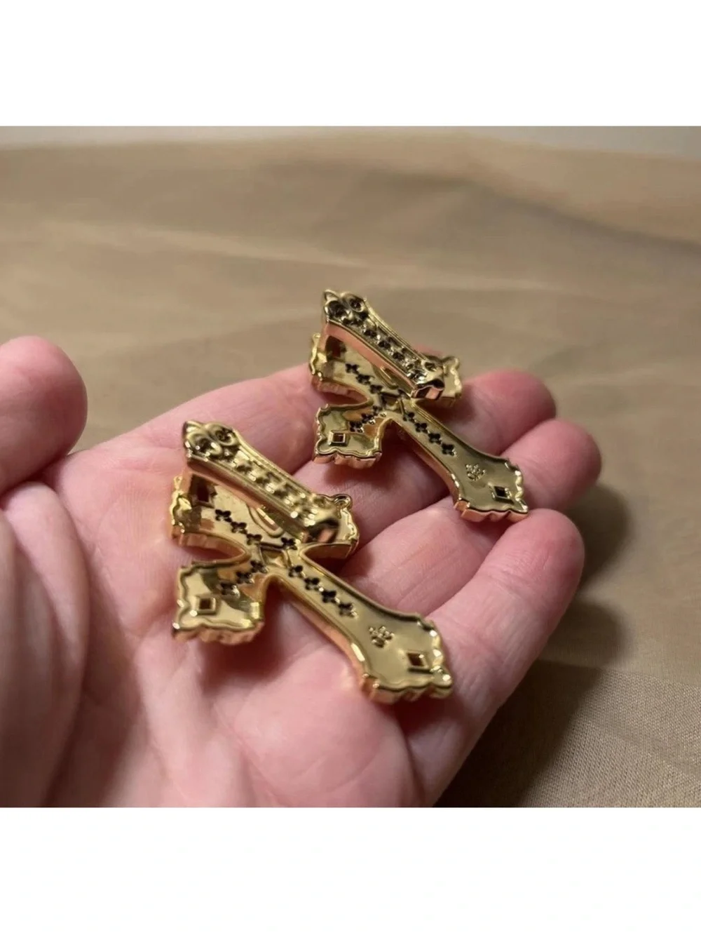 Ask & Embla Gold Cross Ear Hangers Ear Weights